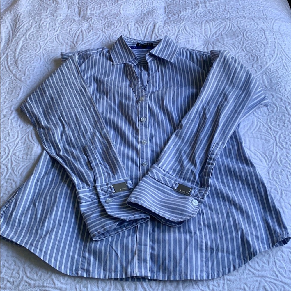Express Essential stretch button down shirt.